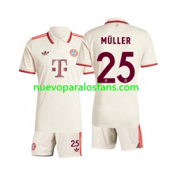 Camiseta de Fútbol Bayern de Múnich Muller 25 Niño Tercera 2024-2025 Manga Corta