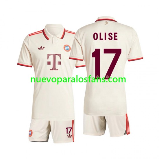 Camiseta de Fútbol Bayern de Múnich Olise 17 Niño Tercera 2024-2025 Manga Corta