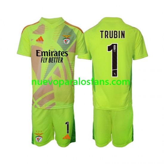 Camiseta de Fútbol Benfica Anatolij Trubin 1 Portero Niño Casa 2024-2025 Manga Corta