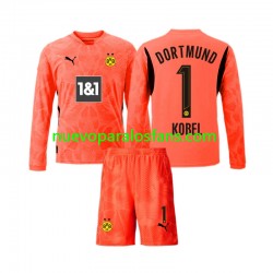 Camiseta de Fútbol Borussia Dortmund Gregor Kobel 1 Portero Niño Tercera 2024-2025 Manga Larga