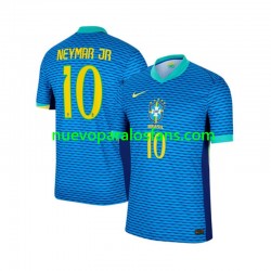 Camiseta de Fútbol Brasil Neymar JR 10 Hombre Exterior 2024 Manga Corta