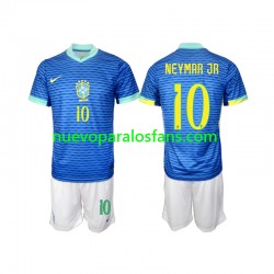 Camiseta de Fútbol Brasil Neymar JR 10 Niño Exterior 2024 Manga Corta