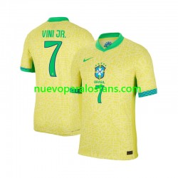Camiseta de Fútbol Brasil VINI JR 7 Hombre Casa 2024 Manga Corta