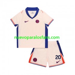 Camiseta de Fútbol Chelsea Cole Palmer 20 Niño Exterior 2024-2025 Manga Corta