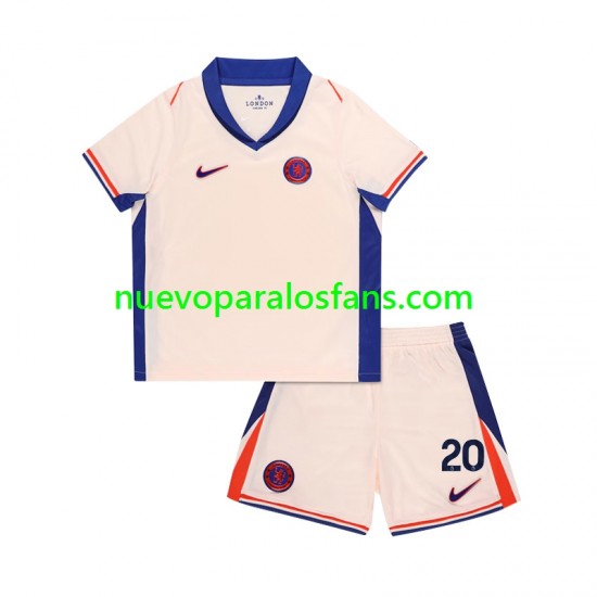 Camiseta de Fútbol Chelsea Cole Palmer 20 Niño Exterior 2024-2025 Manga Corta