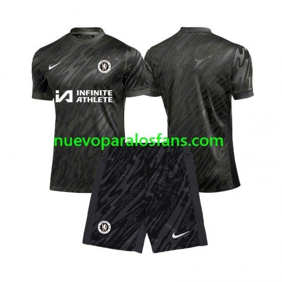 Camiseta de Fútbol Chelsea Portero Niño Exterior 2024-2025 Manga Corta