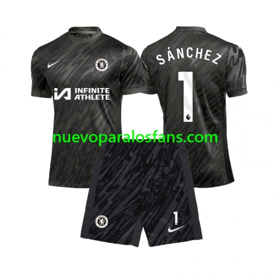 Camiseta de Fútbol Chelsea Robert Sanchez 1 Portero Niño Exterior 2024-2025 Manga Corta