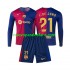 Camiseta de Fútbol FC Barcelona Frenkie de Jong 21 Niño Casa 2024-2025 Manga Larga