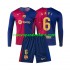 Camiseta de Fútbol FC Barcelona Gavi 6 Niño Casa 2024-2025 Manga Larga