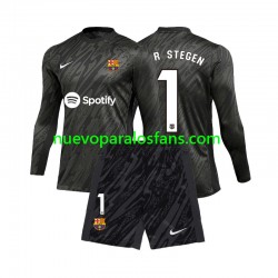 Camiseta de Fútbol FC Barcelona Ter Stegen 1 Portero Niño Tercera 2024-2025 Manga Larga