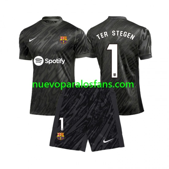 Camiseta de Fútbol FC Barcelona Ter Stegen 1 Portero Niño Tercera 2024-2025 Manga Corta