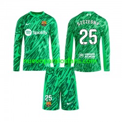 Camiseta de Fútbol FC Barcelona Wojciech Szczesny 25 Portero Niño Casa 2024-2025 Manga Larga