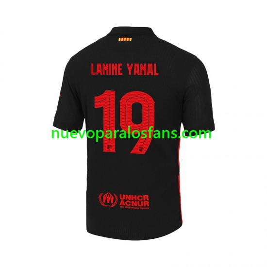 Camiseta de Fútbol FC Barcelona LAMINE YAMAL 19 UCL Font Hombre Exterior 2024-2025 Manga Corta