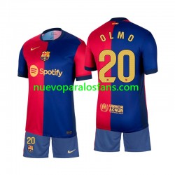 Camiseta de Fútbol FC Barcelona Olmo 20 Niño Casa 2024-2025 Manga Corta