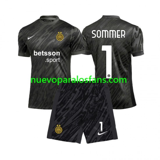 Camiseta de Fútbol Inter Milan Yann Sommer 1 Portero Niño Tercera 2024-2025 Manga Corta