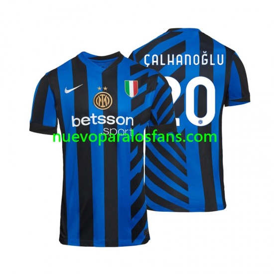Camiseta de Fútbol Inter Milan Hakan Calhanoglu 20 Hombre Casa 2024-2025 Manga Corta