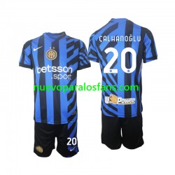 Camiseta de Fútbol Inter Milan Hakan Calhanoglu 20 Niño Casa 2024-2025 Manga Corta