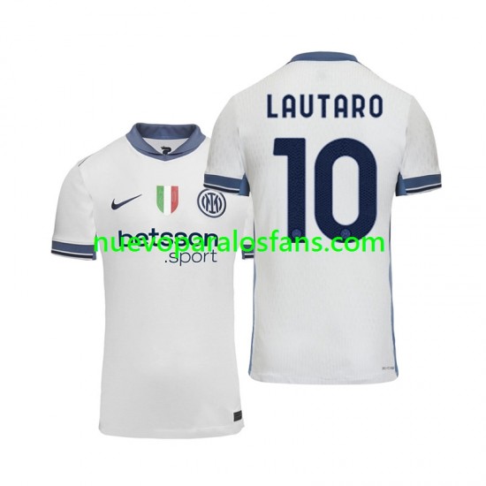 Camiseta de Fútbol Inter Milan Lautaro 10 Hombre Exterior 2024-2025 Manga Corta