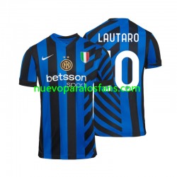 Camiseta de Fútbol Inter Milan Lautaro 10 Hombre Casa 2024-2025 Manga Corta