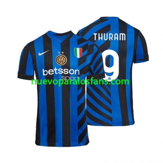 Camiseta de Fútbol Inter Milan Marcus Thuram 9 Hombre Casa 2024-2025 Manga Corta
