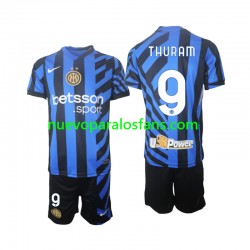 Camiseta de Fútbol Inter Milan Marcus Thuram 9 Niño Casa 2024-2025 Manga Corta