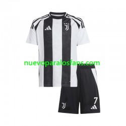 Camiseta de Fútbol Juventus Cristiano Ronaldo 7 Niño Casa 2024-2025 Manga Corta