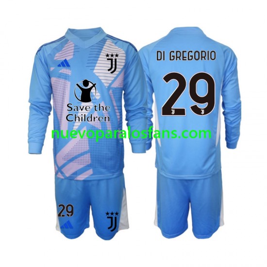 Camiseta de Fútbol Juventus Michele Di Gregorio 29 Portero Niño Cuarto 2024-2025 Manga Larga