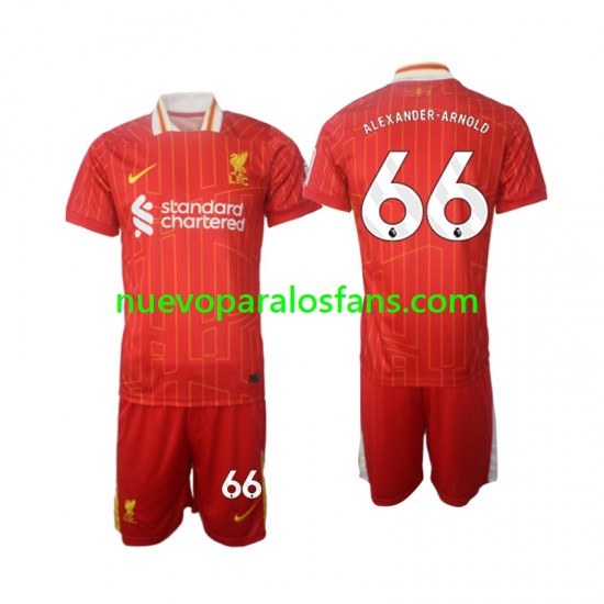 Camiseta de Fútbol Liverpool Alexander-Arnold 66 Niño Casa 2024-2025 Manga Corta