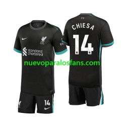 Camiseta de Fútbol Liverpool Chiesa 14 Niño Exterior 2024-2025 Manga Corta