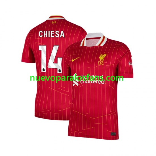 Camiseta de Fútbol Liverpool Federico Chiesa 14 Hombre Casa 2024-2025 Manga Corta