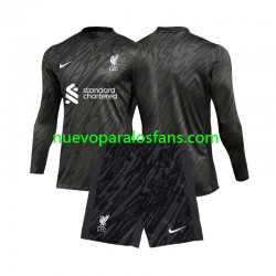 Camiseta de Fútbol Liverpool Portero Niño Casa 2024-2025 Manga Larga