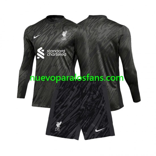 Camiseta de Fútbol Liverpool Portero Niño Casa 2024-2025 Manga Larga