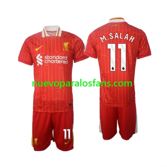 Camiseta de Fútbol Liverpool M.Salah 11 Niño Casa 2024-2025 Manga Corta