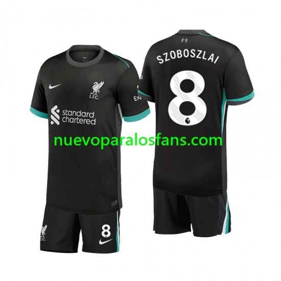 Camiseta de Fútbol Liverpool Szoboszlai 8 Niño Exterior 2024-2025 Manga Corta