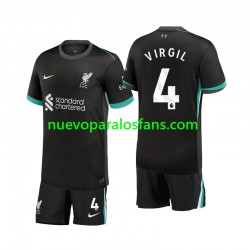 Camiseta de Fútbol Liverpool Virgil 4 Niño Exterior 2024-2025 Manga Corta