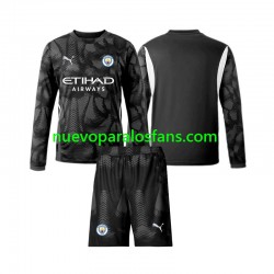 Camiseta de Fútbol Manchester City Portero Niño Cuarto 2024-2025 Manga Larga