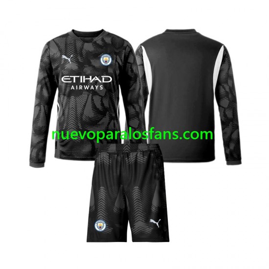 Camiseta de Fútbol Manchester City Portero Niño Cuarto 2024-2025 Manga Larga