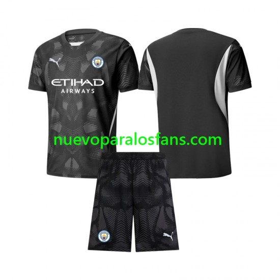 Camiseta de Fútbol Manchester City Portero Niño Cuarto 2024-2025 Manga Corta