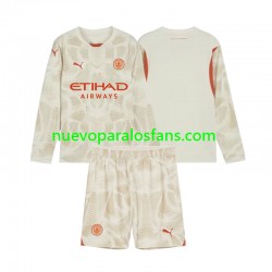 Camiseta de Fútbol Manchester City Portero Niño Tercera 2024-2025 Manga Larga