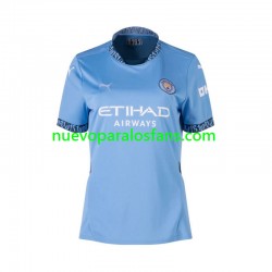 Camiseta de Fútbol Manchester City Mujer Casa 2024-2025 Manga Corta