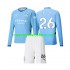 Camiseta de Fútbol Manchester City Savinho 26 Niño Casa 2024-2025 Manga Larga