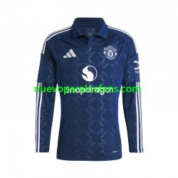 Camiseta de Fútbol Manchester United Hombre Exterior 2024-2025 Manga Larga