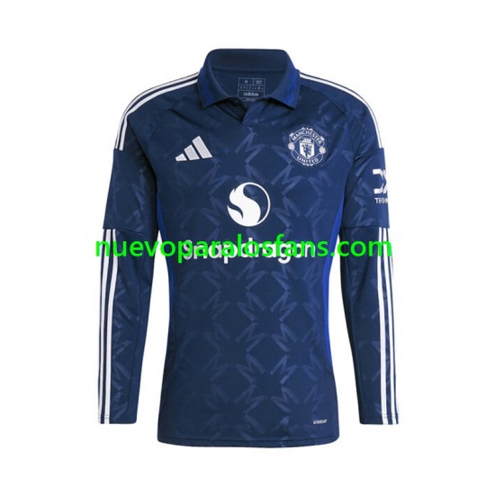 Camiseta de Fútbol Manchester United Hombre Exterior 2024-2025 Manga Larga