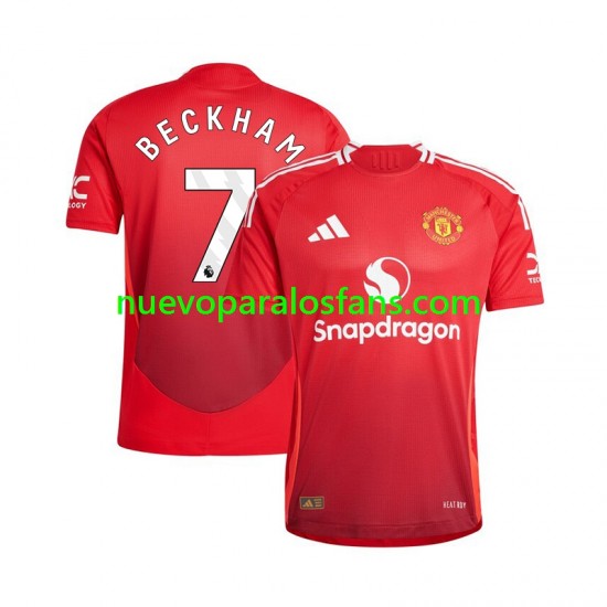 Camiseta de Fútbol Manchester United Beckham 7 Hombre Casa 2024-2025 Manga Corta