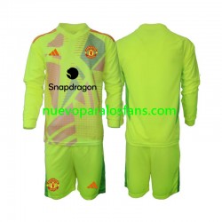 Camiseta de Fútbol Manchester United Portero Niño Exterior 2024-2025 Manga Larga