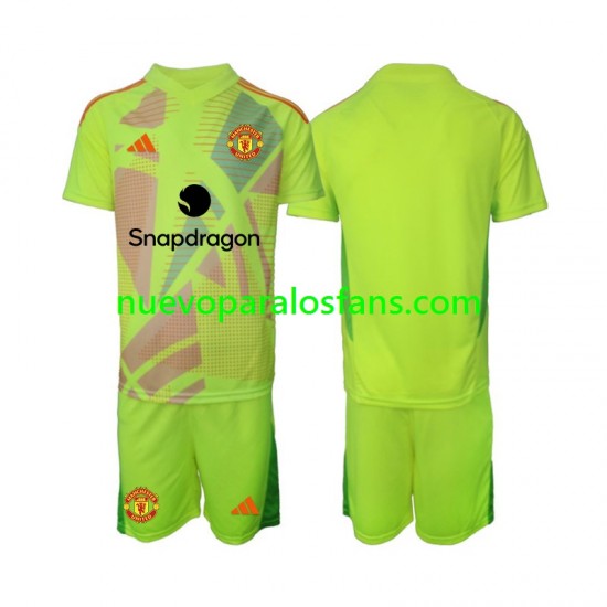 Camiseta de Fútbol Manchester United Portero Niño Exterior 2024-2025 Manga Corta