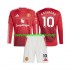 Camiseta de Fútbol Manchester United Marcus Rashford 10 Niño Casa 2024-2025 Manga Larga