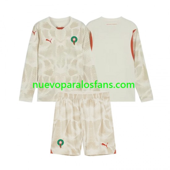 Camiseta de Fútbol Marruecos Portero Niño Exterior 2024 Manga Larga