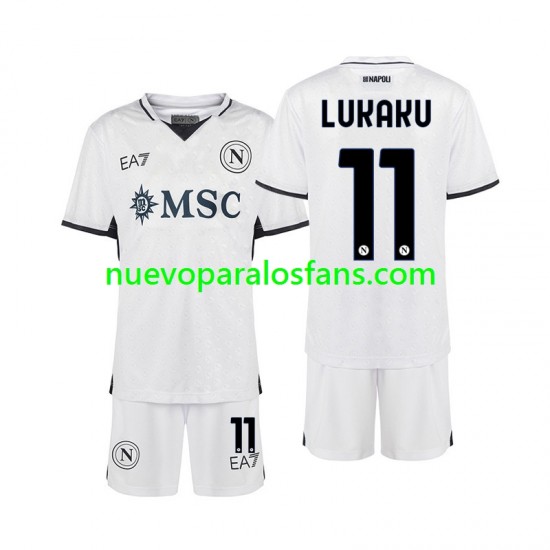 Camiseta de Fútbol Napoli Lukaku 11 Niño Exterior 2024-2025 Manga Corta