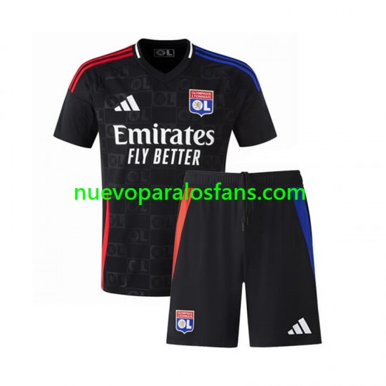 Camiseta de Fútbol Olympique de Lyon Niño Exterior 2024-2025 Manga Corta